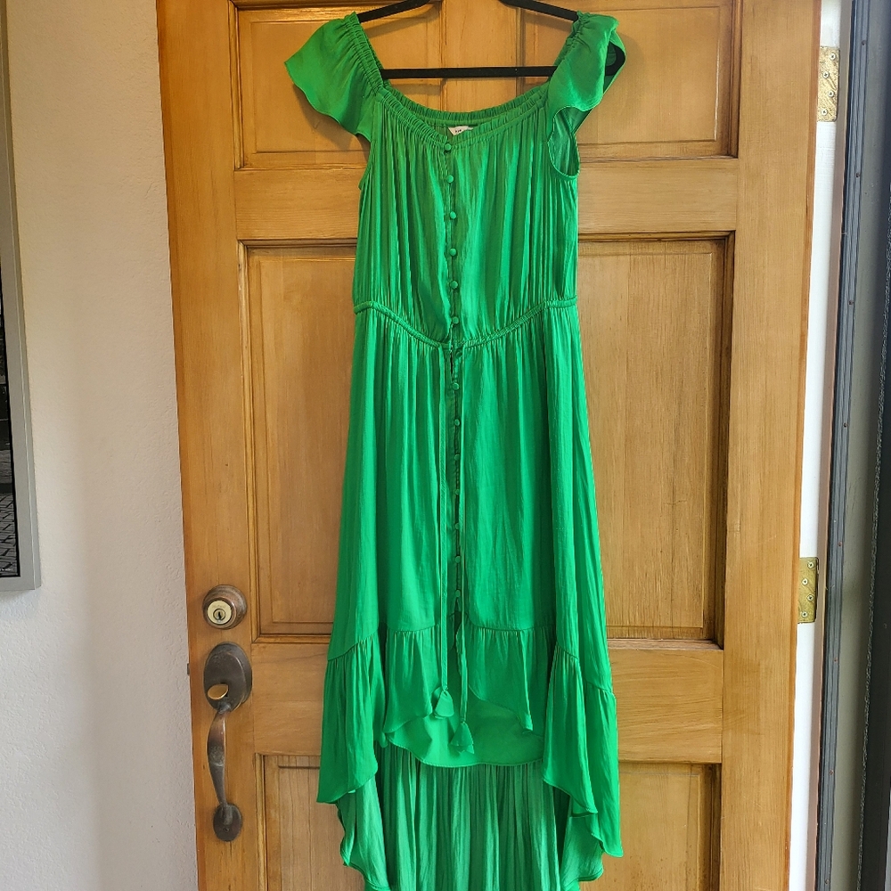 Naked Zebra Emerald Green High Low Dress Size Small